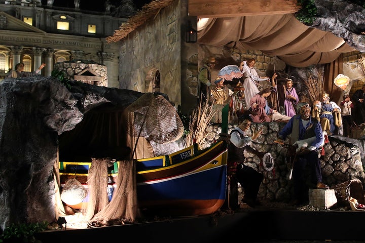 The Nativity scene in St. Peter's Square on Dec. 14, 2016, in Rome, Italy.