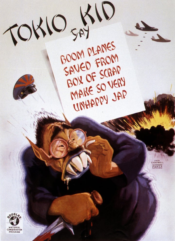 A poster used in the Douglas Aircraft Company factories after Pearl Harbor to help reduce waste. 