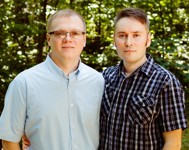 “If I’m going to point out something that’s wrong, then I want to be a part of the solution, too," said David Ermold, left, with husband David Moore.