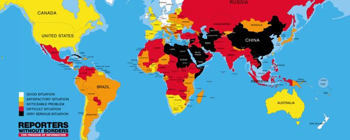 Press Freedom Index “ranks 180 countries according to the level of freedom available to journalists. It is based on an evaluation of pluralism, independence of the media, quality of legislative framework and safety of journalists in each country.” 