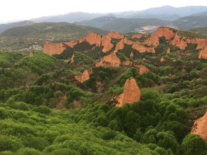Las Médulas. The red soils bared to mine for gold.