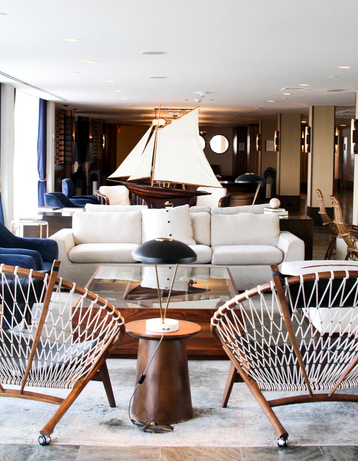 <p>Lobby at Gurney’s Newport Resort and Marina</p>