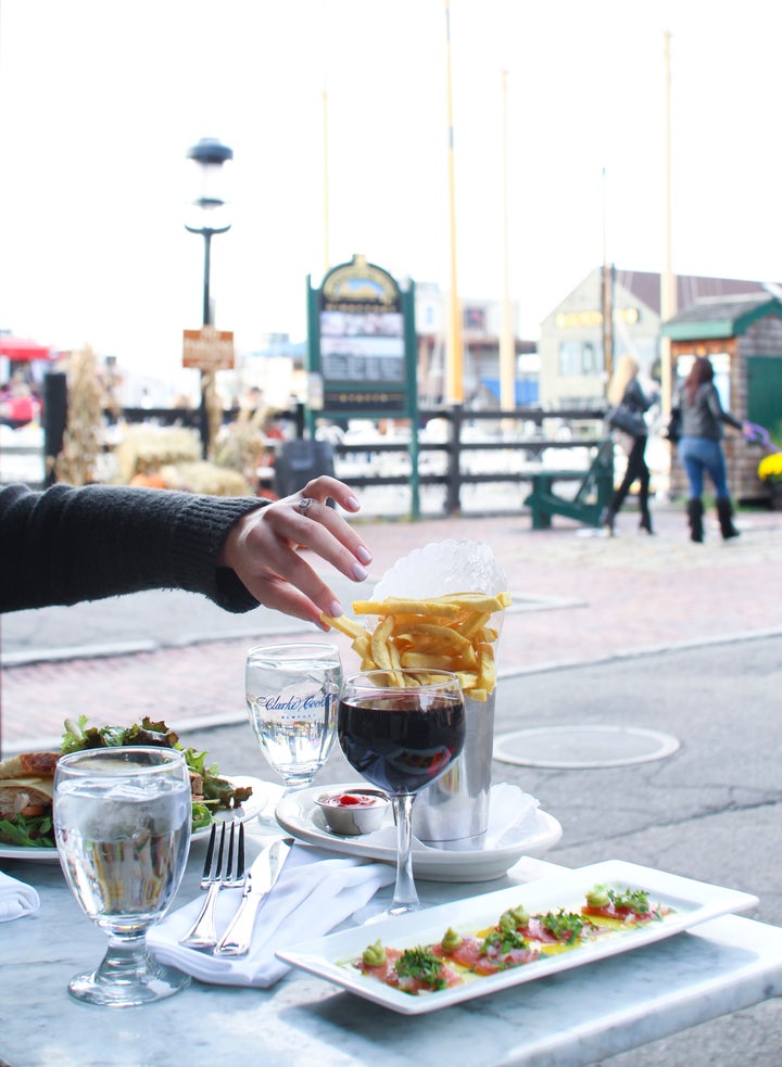 <p>Lunch at Clarke Cooke House, On Bowen’s Wharf.</p>
