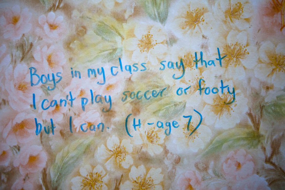 "Boys in my class say that I can't play soccer or footy but I can. (H - age 7)"