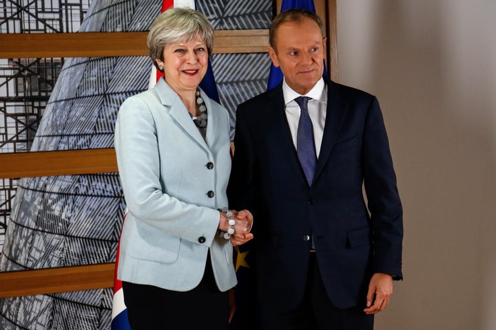 Theresa May and Donald Tusk