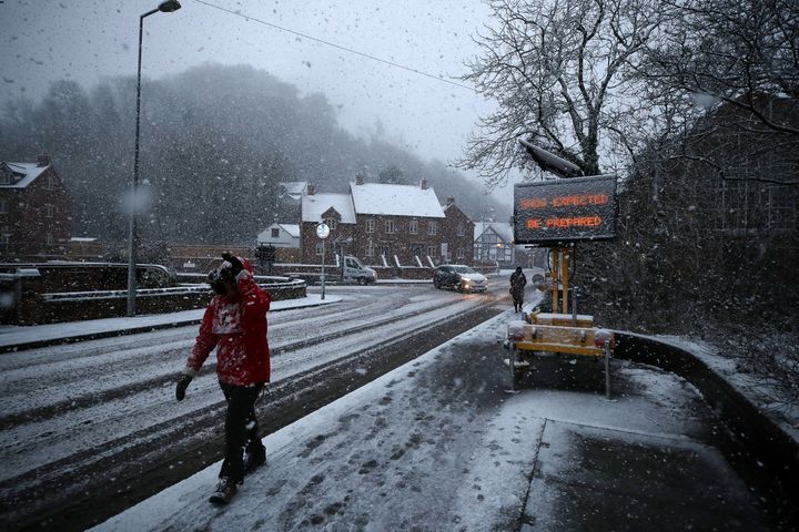 Snow in Ironbridge, Shropshire 