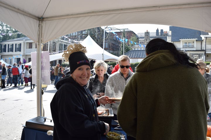 Chef Jesse Roque of The Never Blue in Hendersonville, NC, serves up the heat on a chilly November day in Highlands, NC.