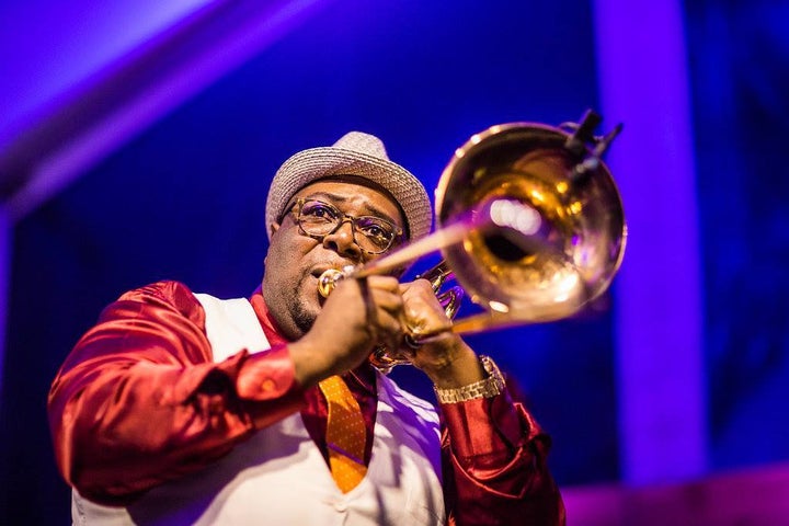 <p>The Preservation Hall Jazz Band warming up the evening.</p>