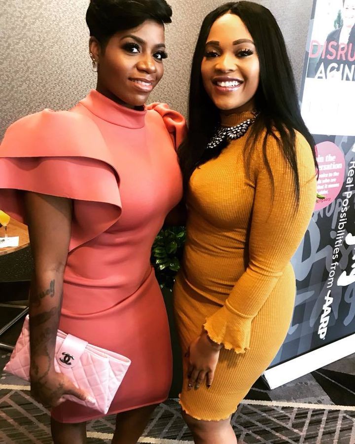 Ashley N. Johnson with Fantasia Barrino at Cafe Mocha Radio Salute Her event, representing AARP in Charlotte, NC