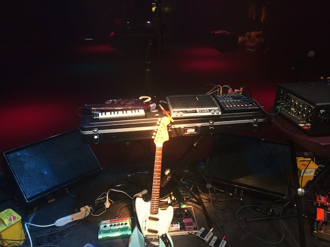 Set-up after soundcheck at Fri-Son, in Fribourg, Switzerland