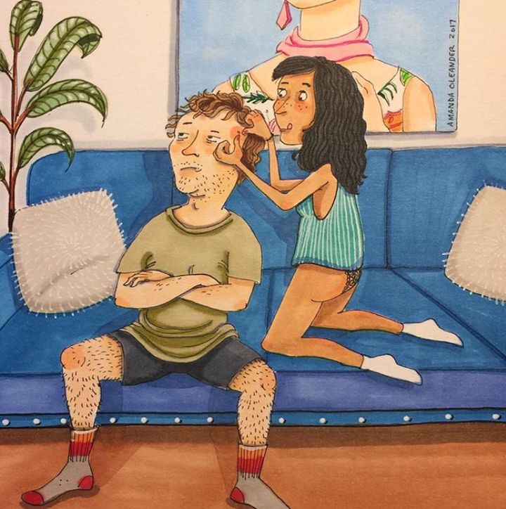 Love is gladly popping your partner's zit. 