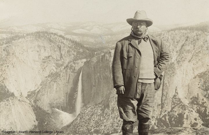 President Theodore Roosevelt, America's 26th president, at Yellowstone National Park. 