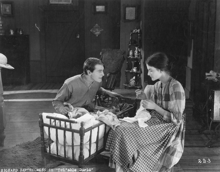 Richard Barthelmess (David) and Patterson Dial (Rose) in a scene from 1921's silent film, Tol'able David 
