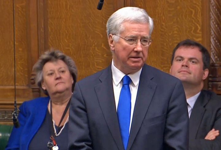 Leadsom wouldn't comment on reports Sir Michael Fallon (pictured) resigned as defence secretary partly over comments he made to her