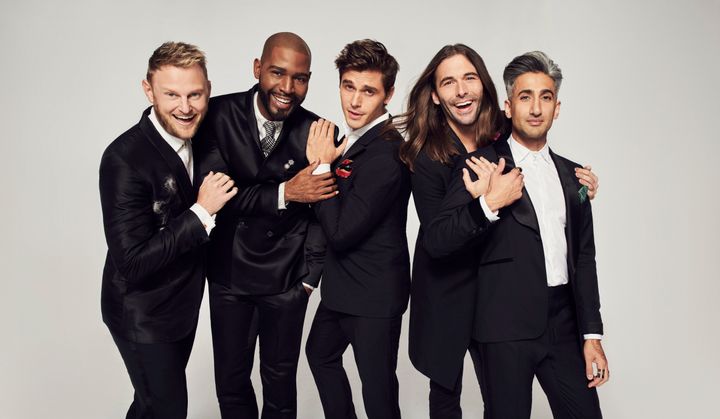 From left: Bobby Berk, Karamo Brown, Antoni Porowski, Jonathan Van Ness and Tan France star in the "Queer Eye for the Straight Guy" reboot, which hits Netflix in February 2018. 