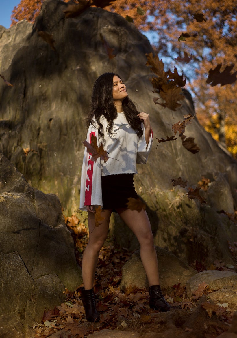 Michelle Canete in a shirt from The Style Club’s Girls by Girls line