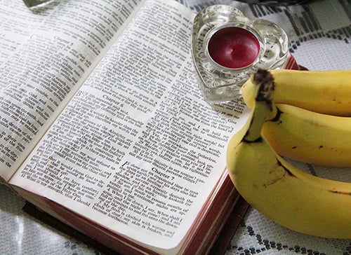 <p><strong>Romaine’s looking to God’s book for answers.</strong></p>