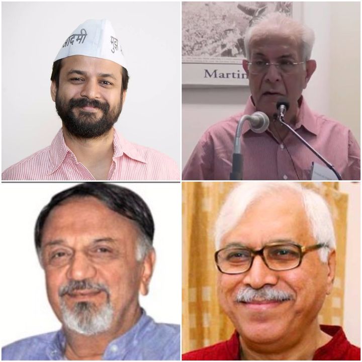 <p>(Clockwise) Mr. Ashish Khetan, Mr. Wajahat Habibullah, Dr. SY Quraishi, Mr. Shailesh Gandhi</p>
