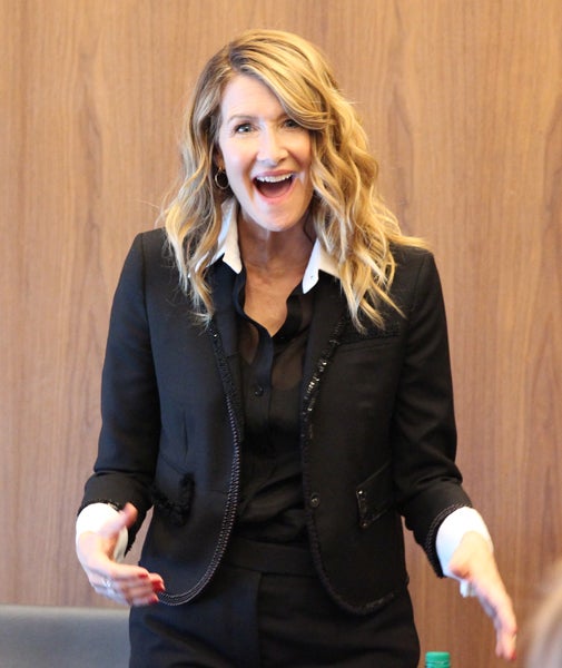 Laura Dern meets with writers at the <em>Star Wars: The Last Jedi</em> press junket