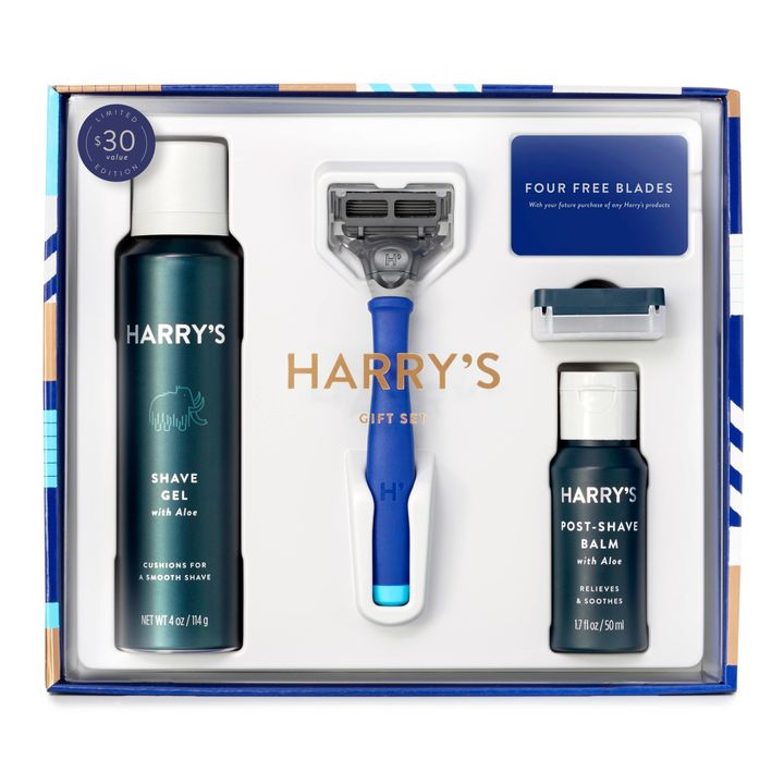 Harry's Grooming Gift Set - 5 Piece Winter Blue. <a href="https://www.target.com/p/harry-s-grooming-gift-set-5-piece-winter-blue/-/A-52638728#lnk=newtab" target="_blank" role="link" class=" js-entry-link cet-external-link" data-vars-item-name="Now $14.99. Save $20 for every $100" data-vars-item-type="text" data-vars-unit-name="5a2e91d4e4b073789f6b6954" data-vars-unit-type="buzz_body" data-vars-target-content-id="https://www.target.com/p/harry-s-grooming-gift-set-5-piece-winter-blue/-/A-52638728#lnk=newtab" data-vars-target-content-type="url" data-vars-type="web_external_link" data-vars-subunit-name="article_body" data-vars-subunit-type="component" data-vars-position-in-subunit="14"><strong>Now $14.99. Save $20 for every $100</strong></a>.