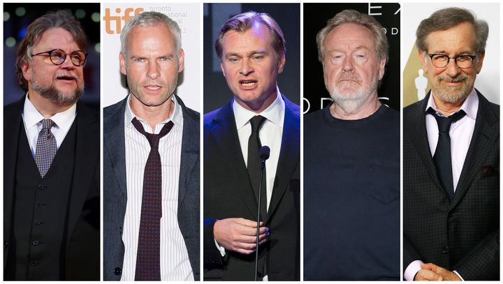 50 shades of beige: Guillermo del Toro, Martin McDonagh, Christopher Nolan, Ridley Scott and Steven Spielberg, who are all nominated for a Golden Globe in the Best Director, Motion Picture category this year.