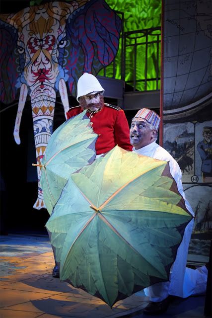 Ron Campbell (Sir Francis) and Michael Gene Sullivan in a scene from Around the World in 80 Days 