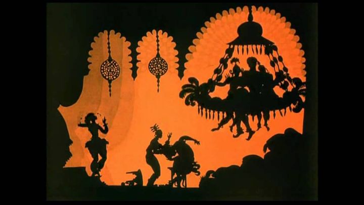 A scene from 1926's silent film, The Adventures of Prince Achmed 