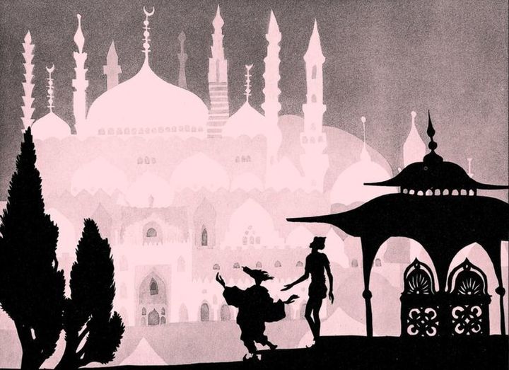 A scene from 1926's silent film, The Adventures of Prince Achmed 