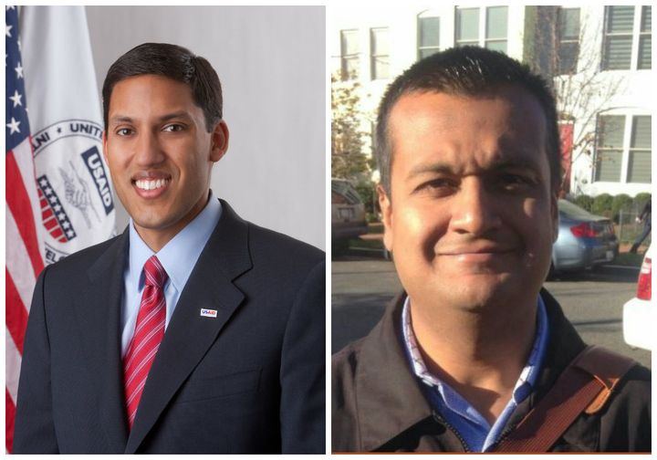 Raj Shah on the left served in the Obama administration. Raj Shah on the right handles communications in the Trump White House.