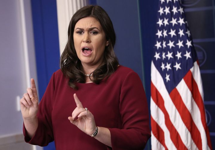 Sarah Sanders appeared to lose her cool during today's press briefing. 