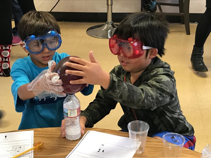 Fifth graders in Torrance Unified practice the Next Generation Science Standards.