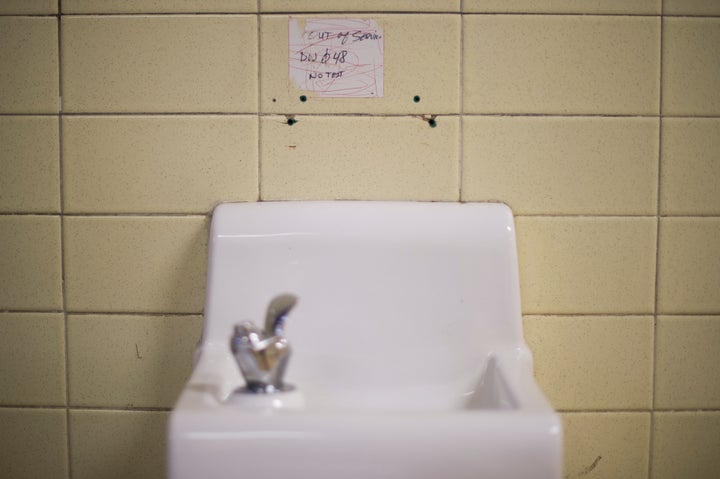 A drinking fountain at Flint Northwestern High School in Flint, Michigan.