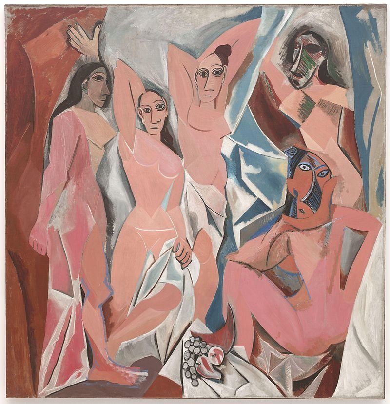 Pablo Picasso, "Les Demoiselles d'Avignon," oil on canvas, 244 x 234 cm.