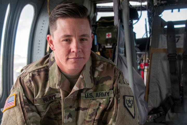 Sgt. Sam Hunt is the first openly transgender soldier in the Nevada Army National Guard. "When President Obama removed the ban last year, I felt I could openly serve as a man," Hunt said.