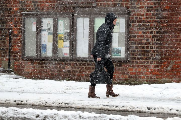 Britain is battling the elements once again today after the mercury dipped to a year low last night 