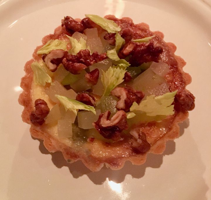 A gorgonzola, celery and walnut tart that was so good we ordered it twice