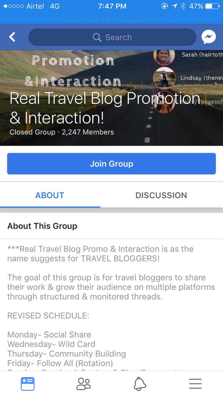 <p>Real Travel Blog Promotion & Interaction</p>
