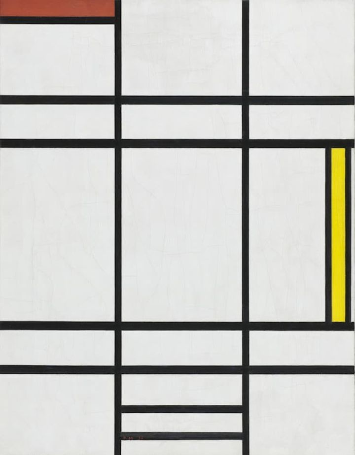 Composition in White, Red, and Yellow by Mondrian, 1936