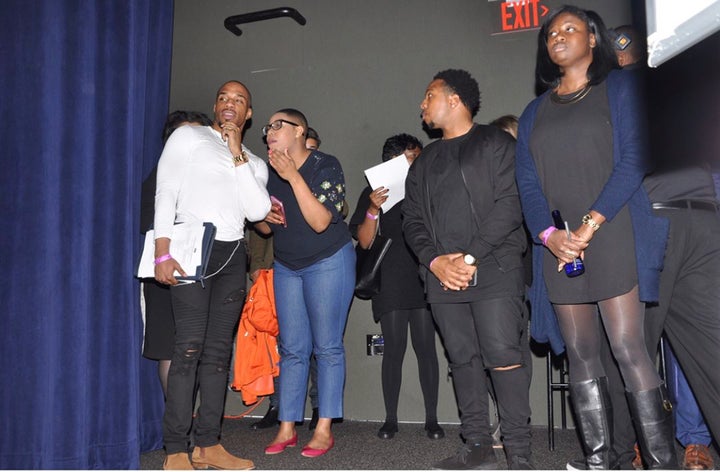 <p>Marc Banks backstage with Symone D. Sanders at the “Shot’s Fired” Screening in Washington, D.C.</p>