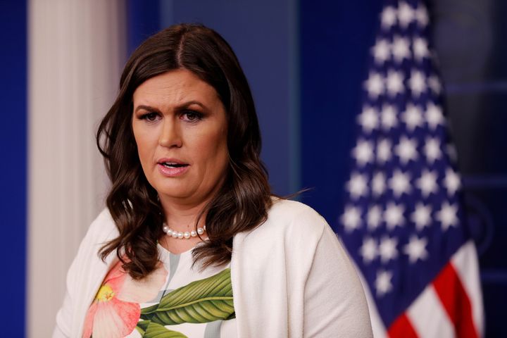 Sarah Huckabee Sanders has clarified that her statements about Trump's female accusers are not her own.