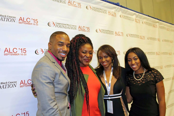 Marc Banks at the 2015 Annual Legislative Conference. Left to right: Marc Banks, Alicia Garza, co-founder of Black Lives Matter, Shavannia Williams, and distinguished guests 