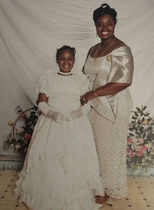 Mary Mendy and her daughter Khadija Saye both died in the Grenfell Tower fire. The pair are pictured at Saye's holy communion. 
