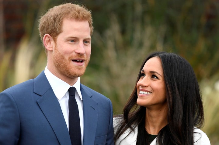 Prince Harry and Meghan Markle pose at Kensington Palace on Nov. 27. 