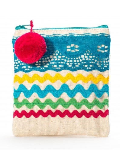 The perfect <a rel="nofollow" href="https://www.tothemarket.com/pom-pom-pouch-in-blue.html" target="_blank">zip bag</a> to et
