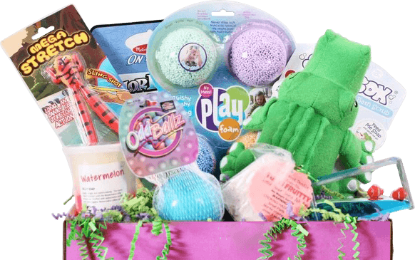 Sensory TheraPLAY Boxes include products recommended by parents and therapists. The mom behind the subscription service is also an occupational therapist. 