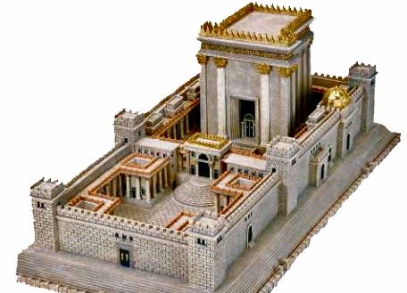 An artistic rendition of Solomon’s temple destroyed first by Babylonians and then again by the Romans. Certain Jews and Chris