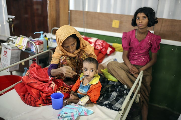 Rohingya refugees at a UN-supported camp