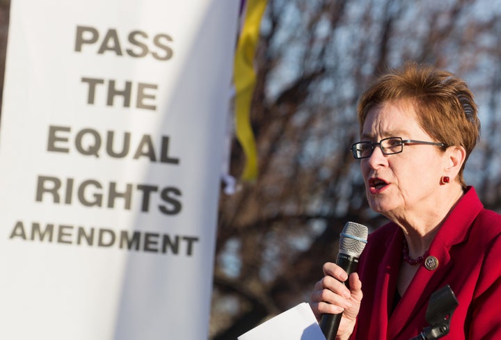 Rep. Marcy Kaptur speaks at the Women Workers Rising Rally on March 8, 2017, in Washington.