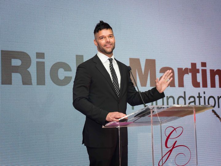 Ricky Martin speaks at the 2nd Annual Global Gift Gala to benefit Puerto Rico on December 7th, 2017, in Miami, Florida