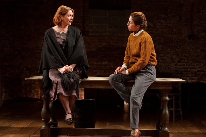 <p>Jessie Austrian and Emily Young in <em>Twelfth Night</em></p>